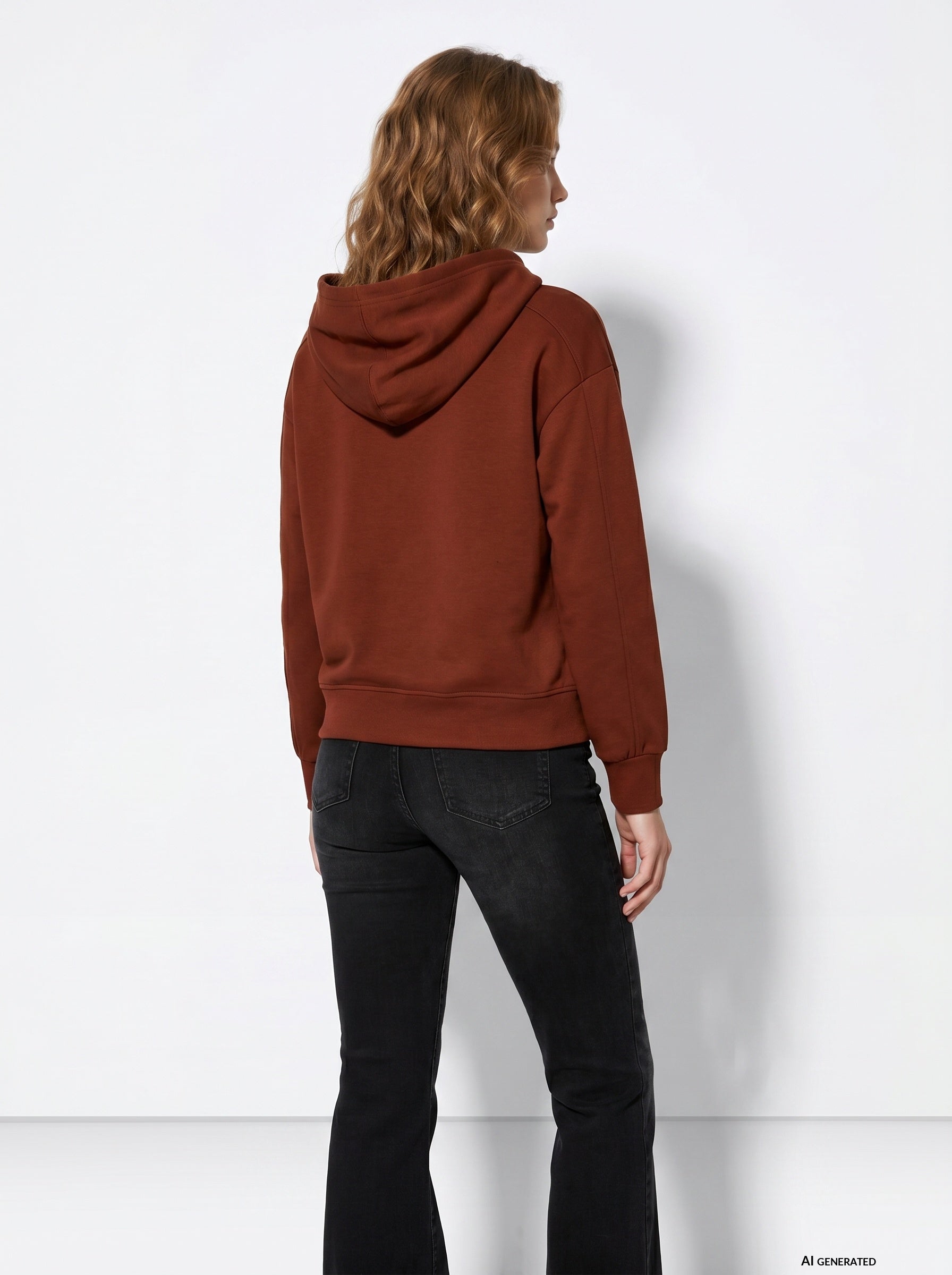 Sudadera con capucha TIFFOSI Kelly naranja óxido — espalda con modelo