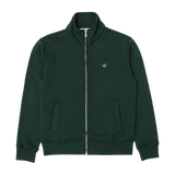 Sudadera con cremallera EDMMOND STUDIOS Duck Zip Plain Dark Green — vista frontal, fondo transparente
