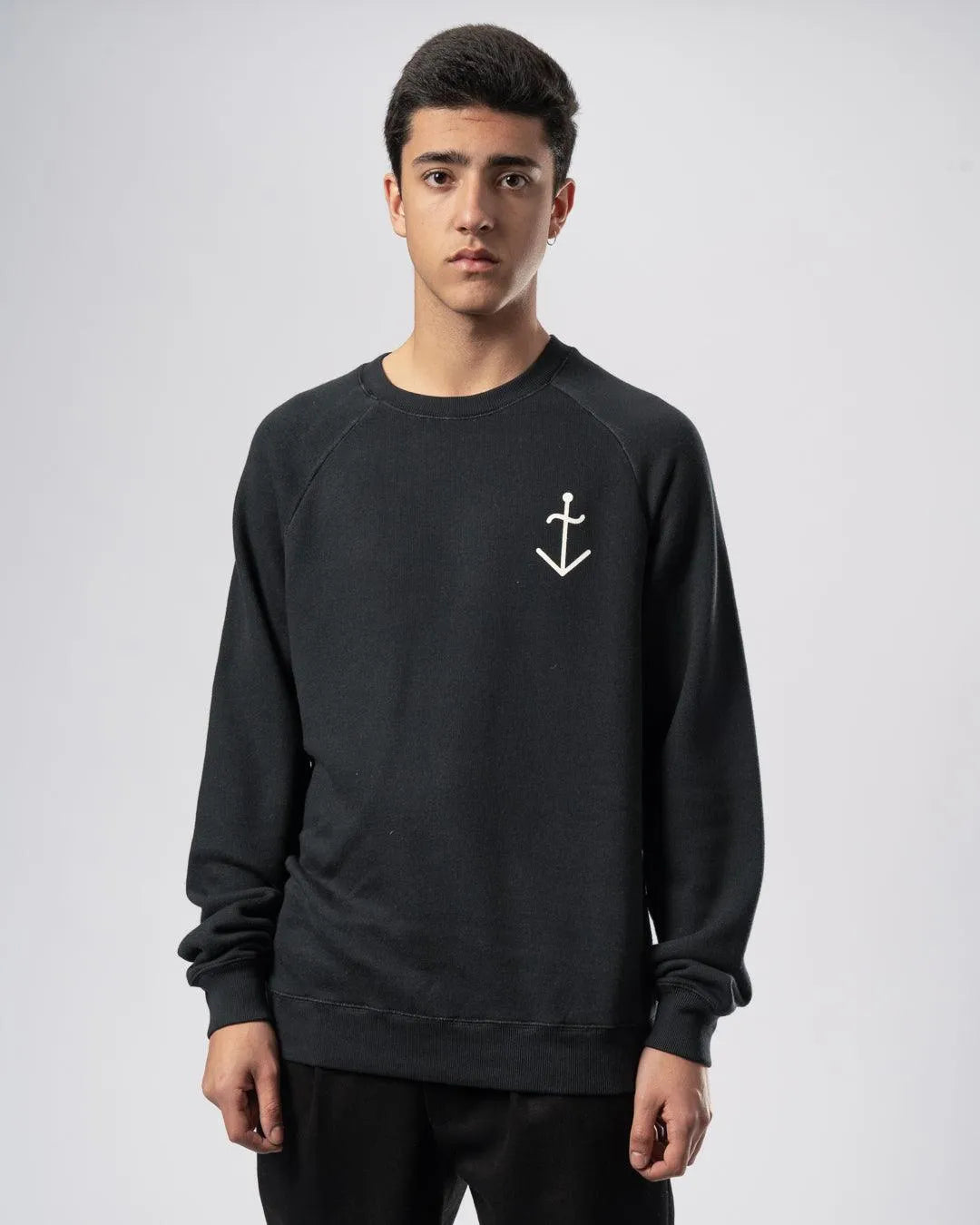 Sudadera Cunha Dark Navy Ecru Logo - ECRU