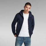Sudadera de Hombre G-STAR Premium Core Hooded Zip Sartho Blue - ECRU