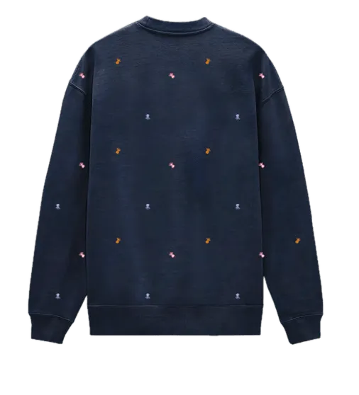 Sudadera El Pulpo All Over Azul Marino - ECRU