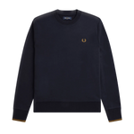 Sudadera Fred Perry con Cuello Redondo M7535 Azul Marino - ECRU