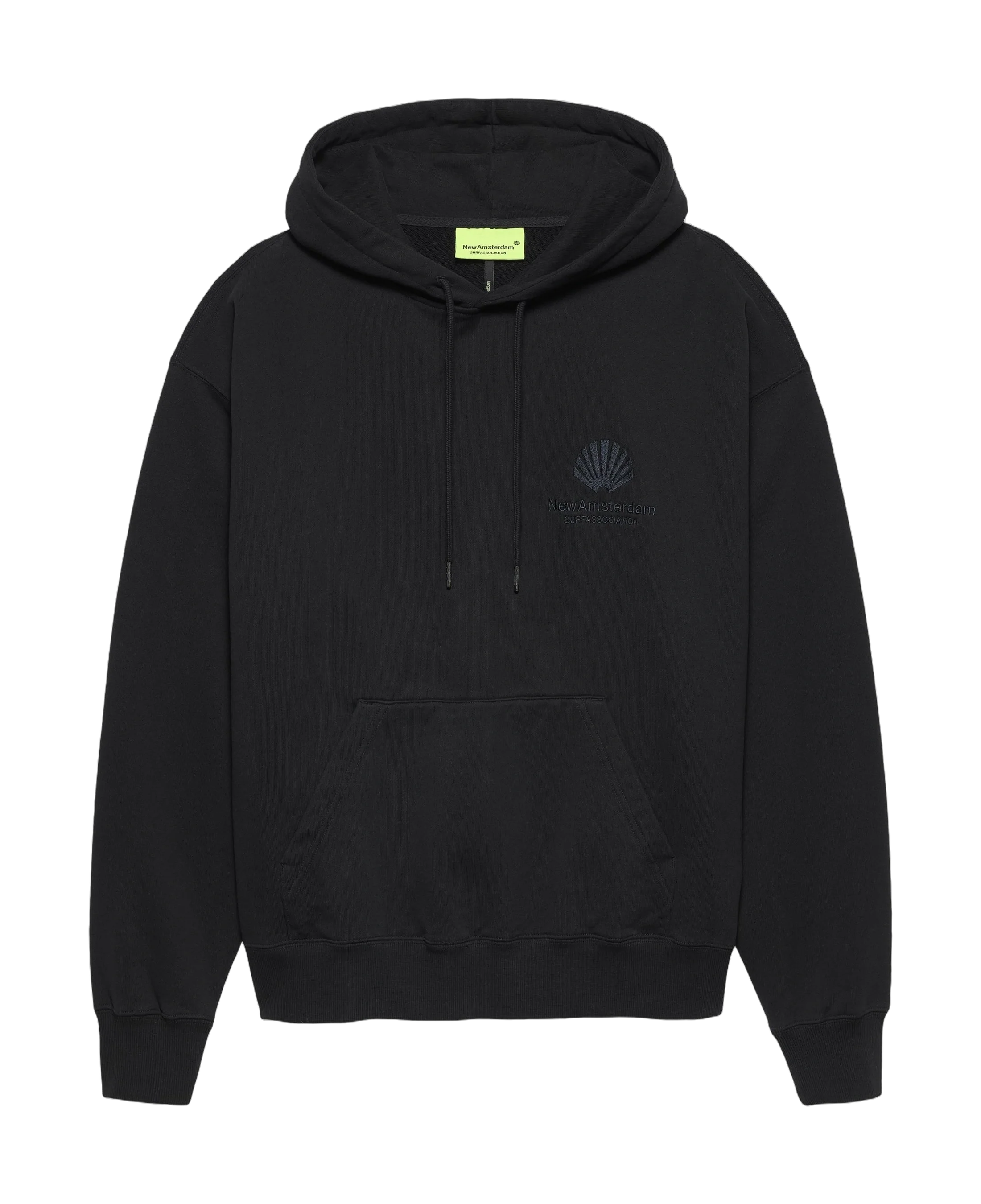 Sudadera NEW AMSTERDAM Logo Hoodie Black / Night Sky — flat frontal