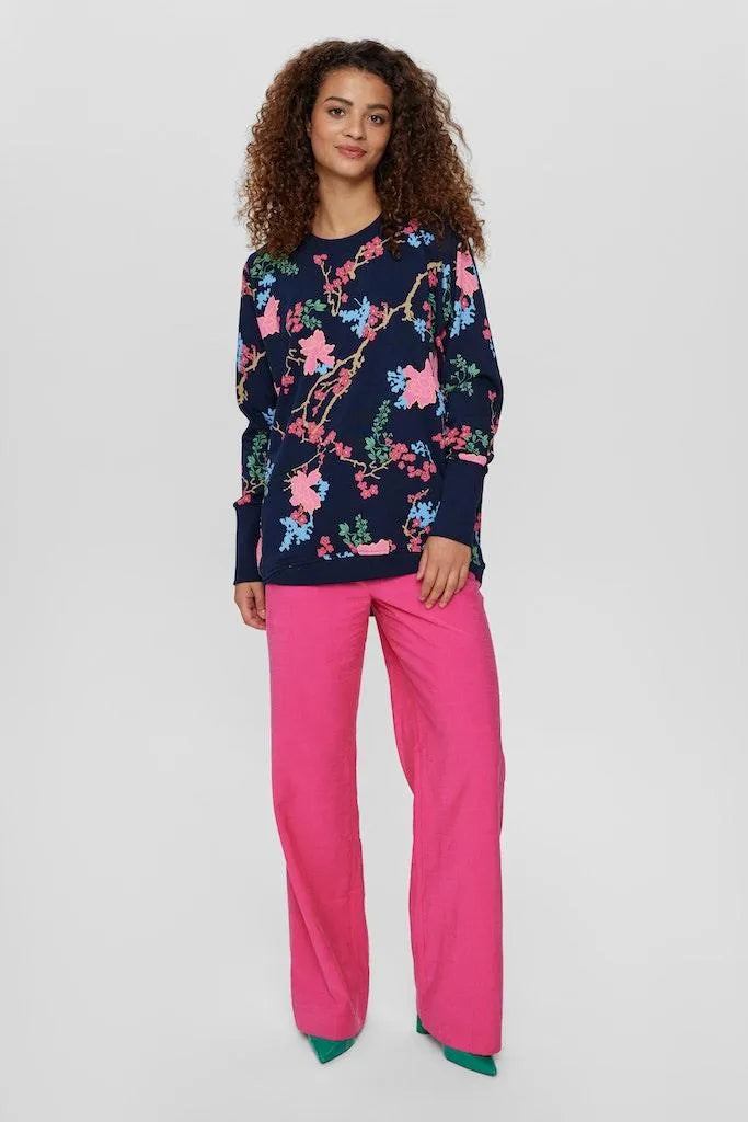 Sudadera Nümph Nunikola Dark Sapphire - ECRU