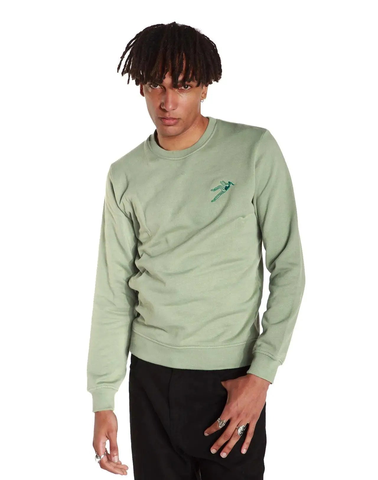 Sudadera Olow Unisex Climb Sage Green - ECRU