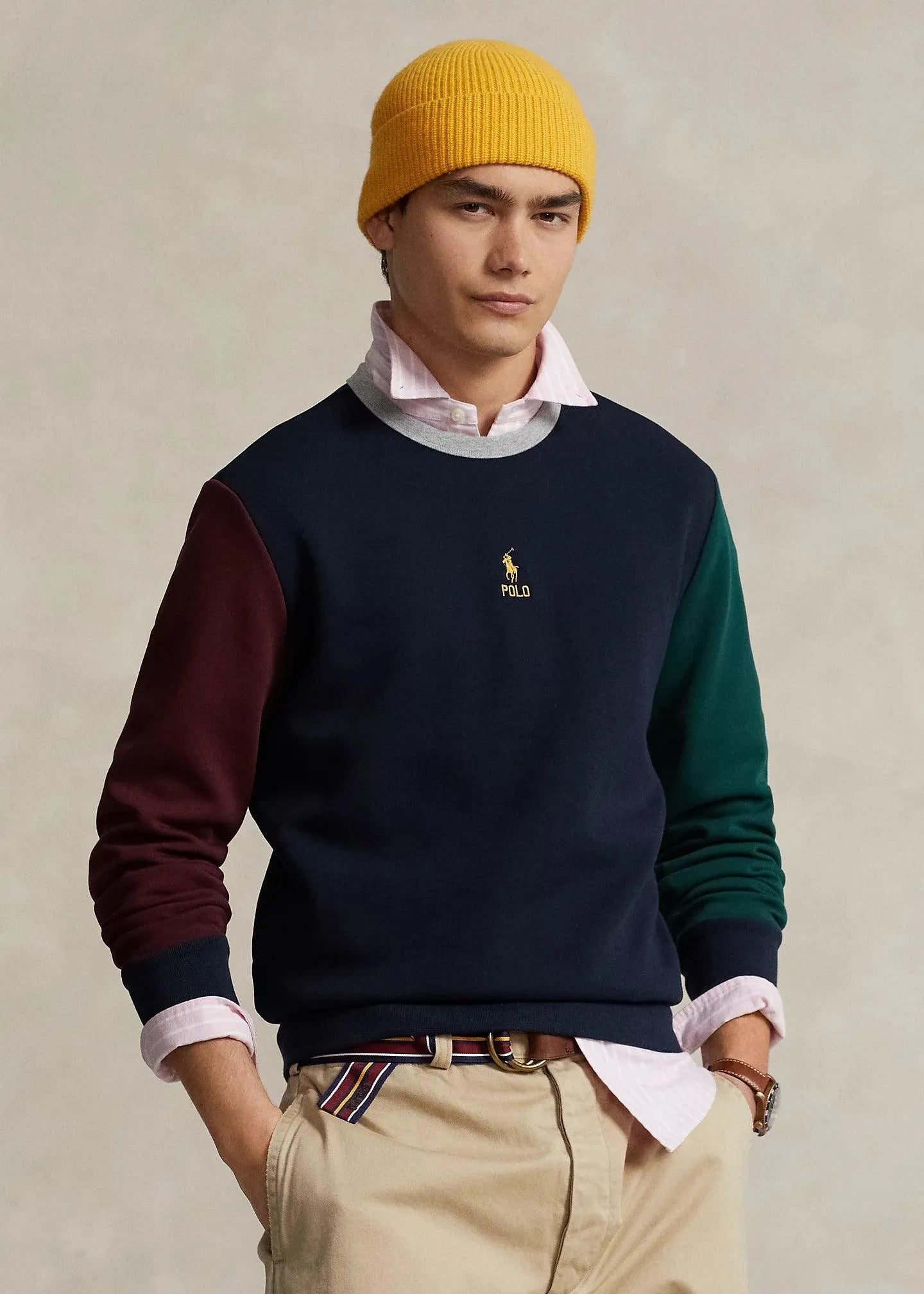 Sudadera Polo Ralph Lauren de punto doble multicolor - ECRU