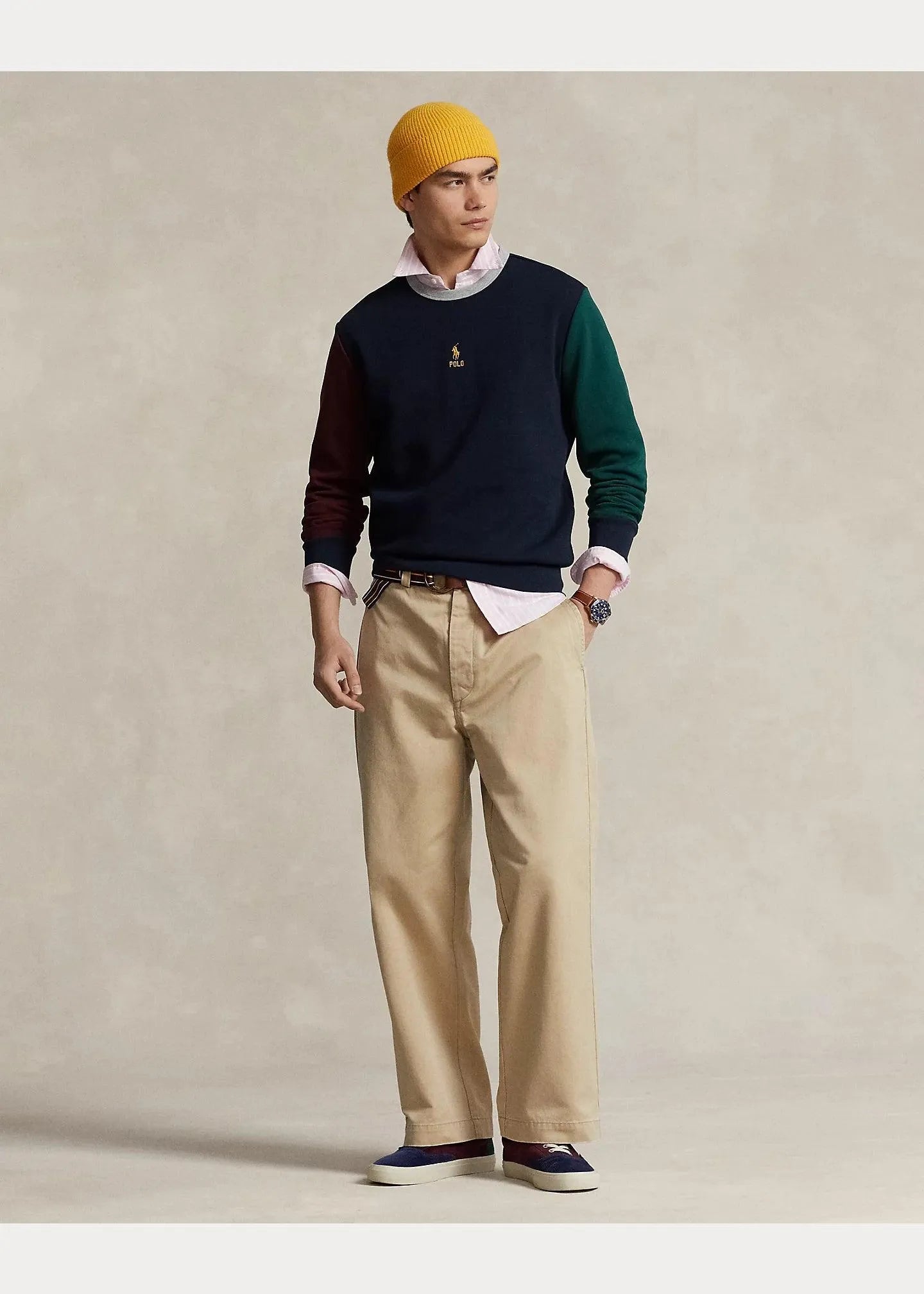 Sudadera Polo Ralph Lauren de punto doble multicolor - ECRU