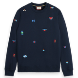 Sudadera Scotch and Soda Regular Fit AOP Embroidery - ECRU
