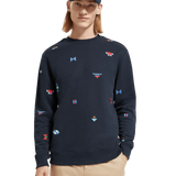 Sudadera Scotch and Soda Regular Fit AOP Embroidery - ECRU