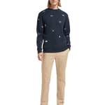 Sudadera Scotch and Soda Regular Fit AOP Embroidery - ECRU