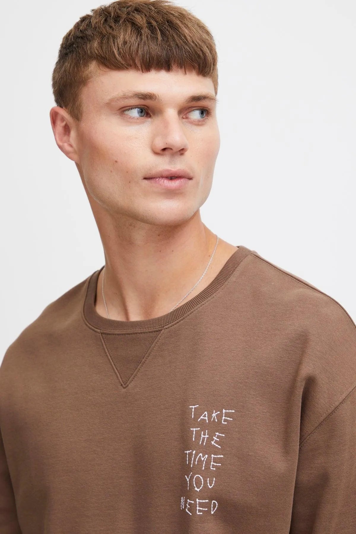 Sudadera !Solid Halvard Rain Drum - ECRU