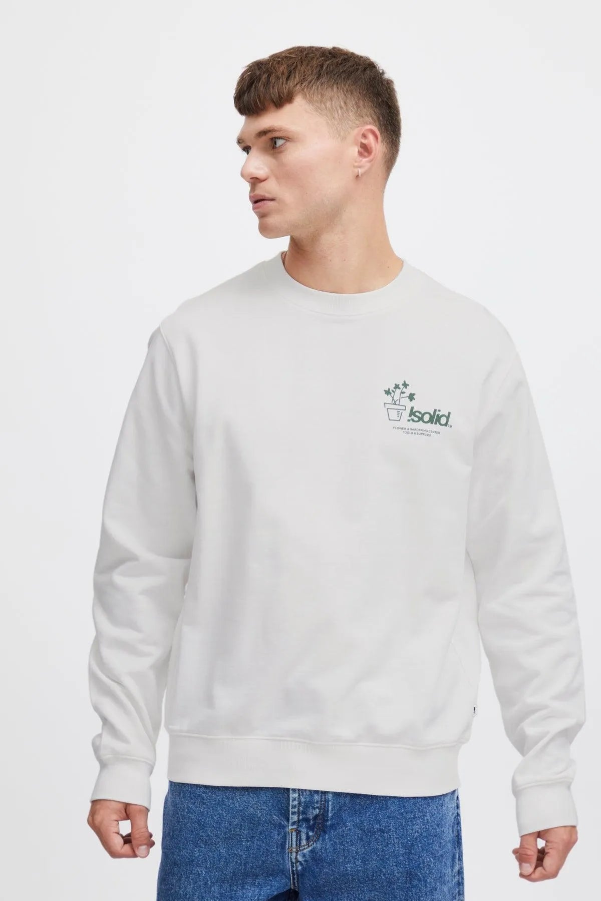 Sudadera !Solid Imran Off White - ECRU