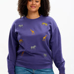 Sudadera Sugarhill Noah Washed Navy Safari Embroidery - ECRU