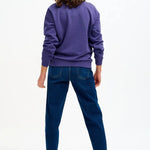 Sudadera Sugarhill Noah Washed Navy Safari Embroidery - ECRU