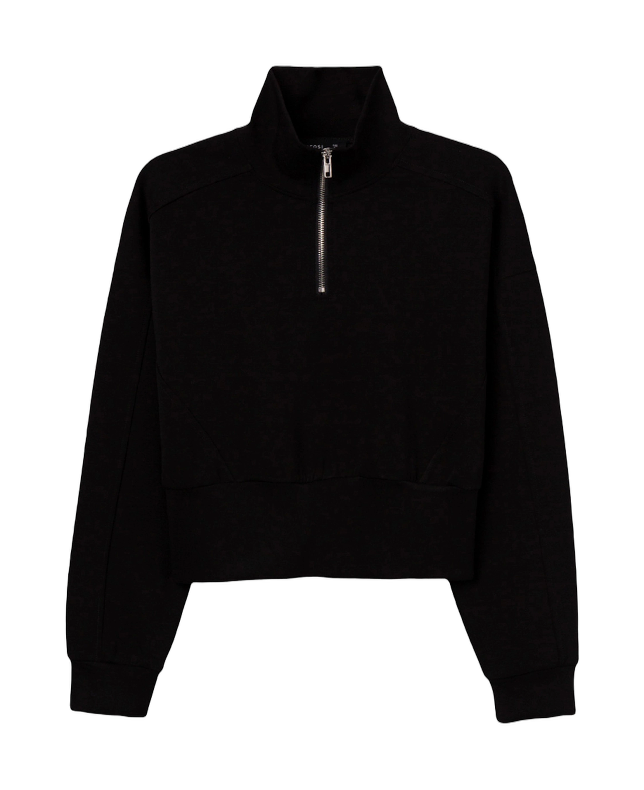 Sudadera TIFFOSI Teddy C negra — flat frontal con fondo transparente