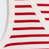 Top ESE O ESE Stripes Ecru Red