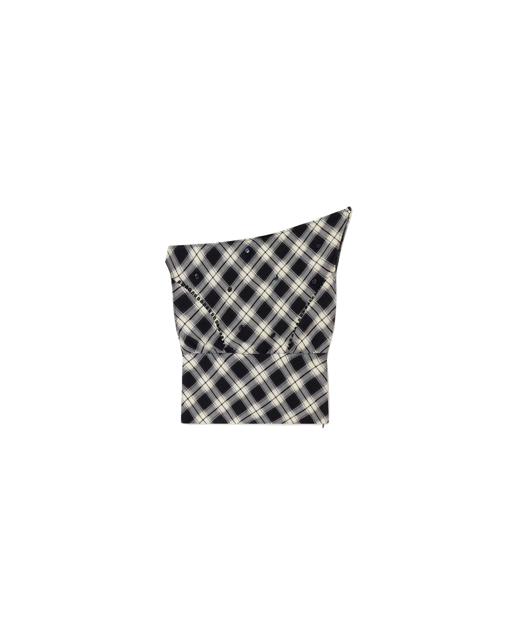 Top LAAGAM Tate Squared Asymmetric Black · fotografía oficial de la prenda
