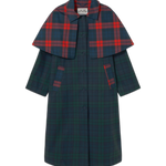 Gabardina The Tiny Big Sister Check Azul y Verde — flat frontal con fondo transparente