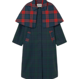 Gabardina The Tiny Big Sister Check Azul y Verde — flat frontal con fondo transparente
