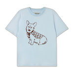 Camiseta The Tiny Big Sister Dog Pretty Blue — flat frontal con fondo transparente