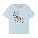Camiseta The Tiny Big Sister Dog Pretty Blue — flat frontal con fondo transparente