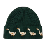 Gorro The Tiny Big Sister Geese Beanie Azul Tinta — flat frontal con fondo transparente