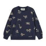 Sudadera The Tiny Big Sister Patches Azul Marino — flat frontal con fondo transparente