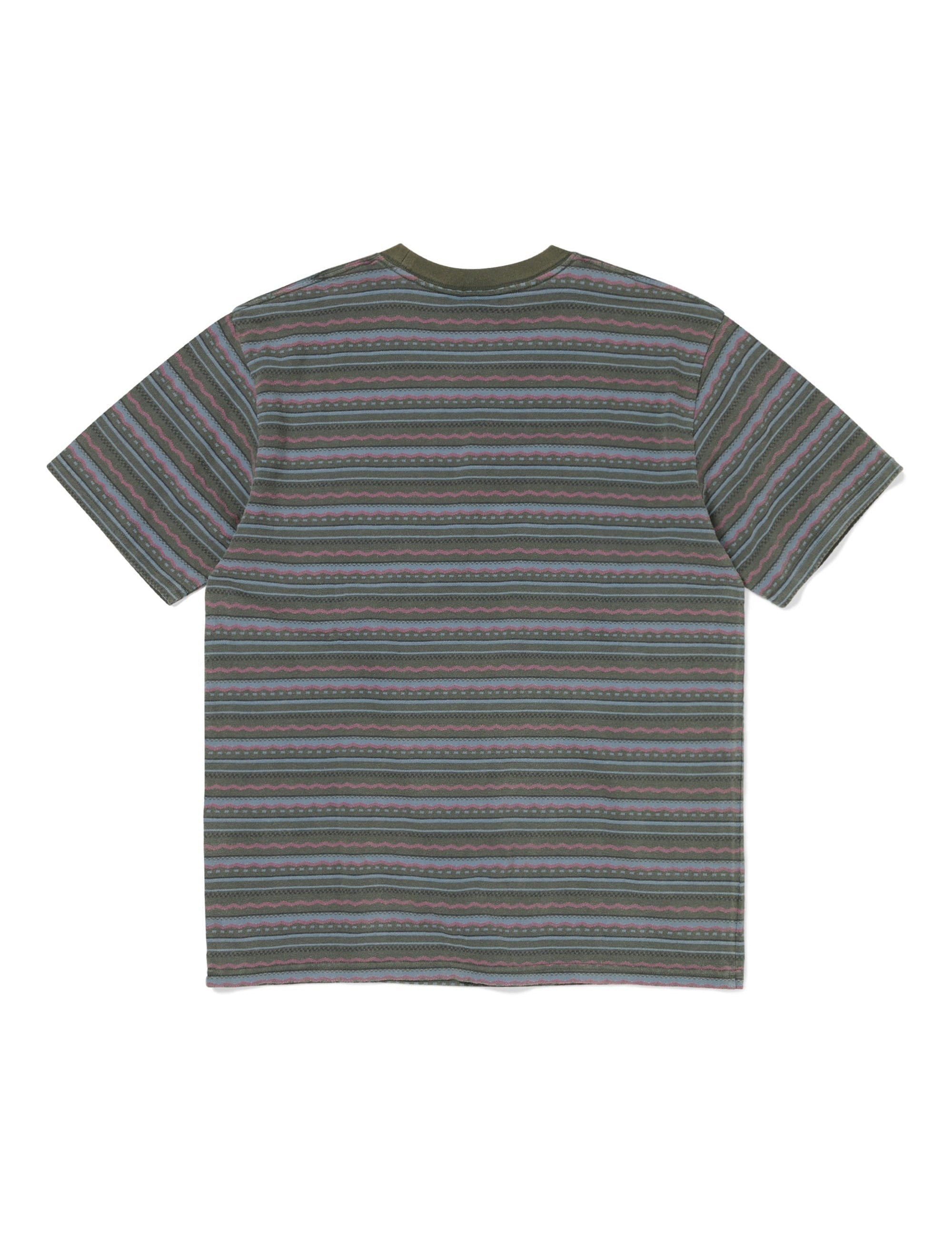 Camiseta THISISNEVERTHAT x GRAMICCI Faded Striped Tee Sage, vista posterior