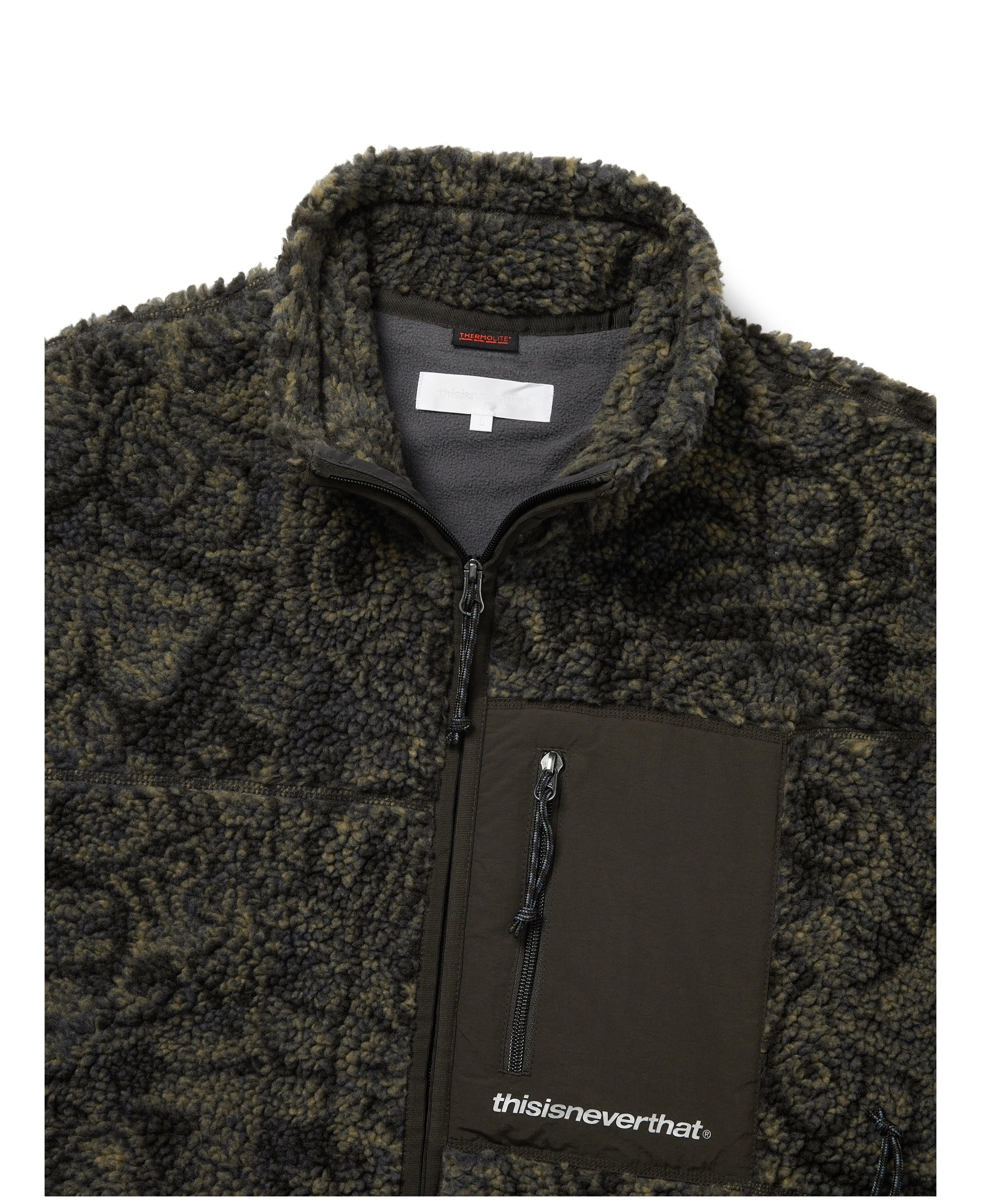 Chaqueta THISISNEVERTHAT SP Sherpa Fleece Jacket Brown — detalle