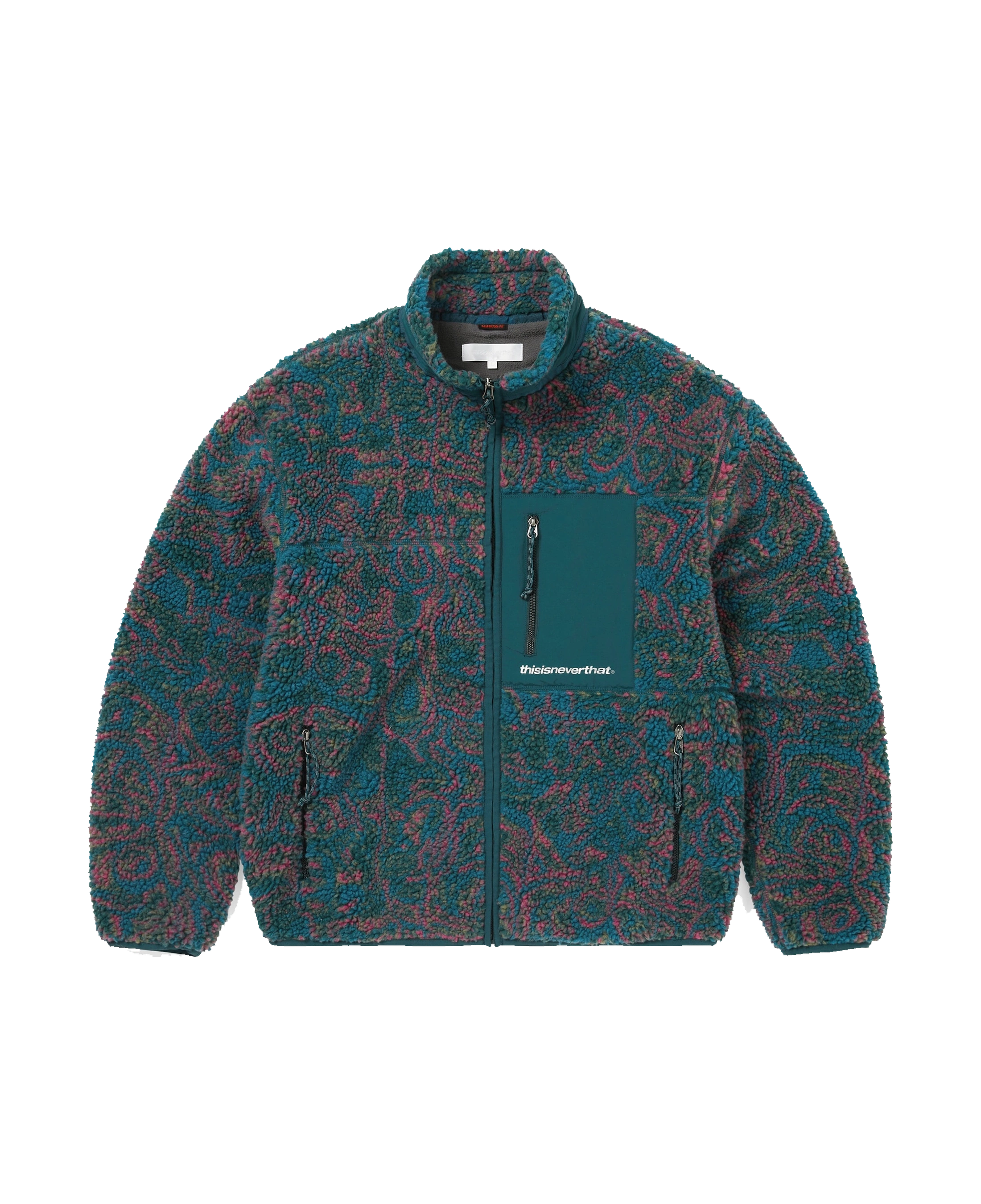 Chaqueta THISISNEVERTHAT SP Sherpa Fleece Jacket Green — vista frontal