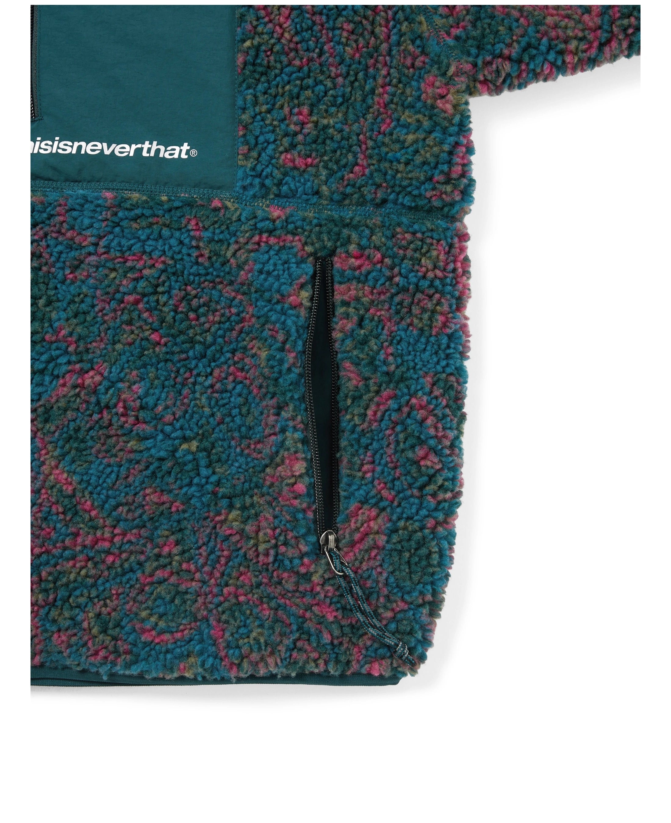 Chaqueta THISISNEVERTHAT SP Sherpa Fleece Jacket Green — detalle