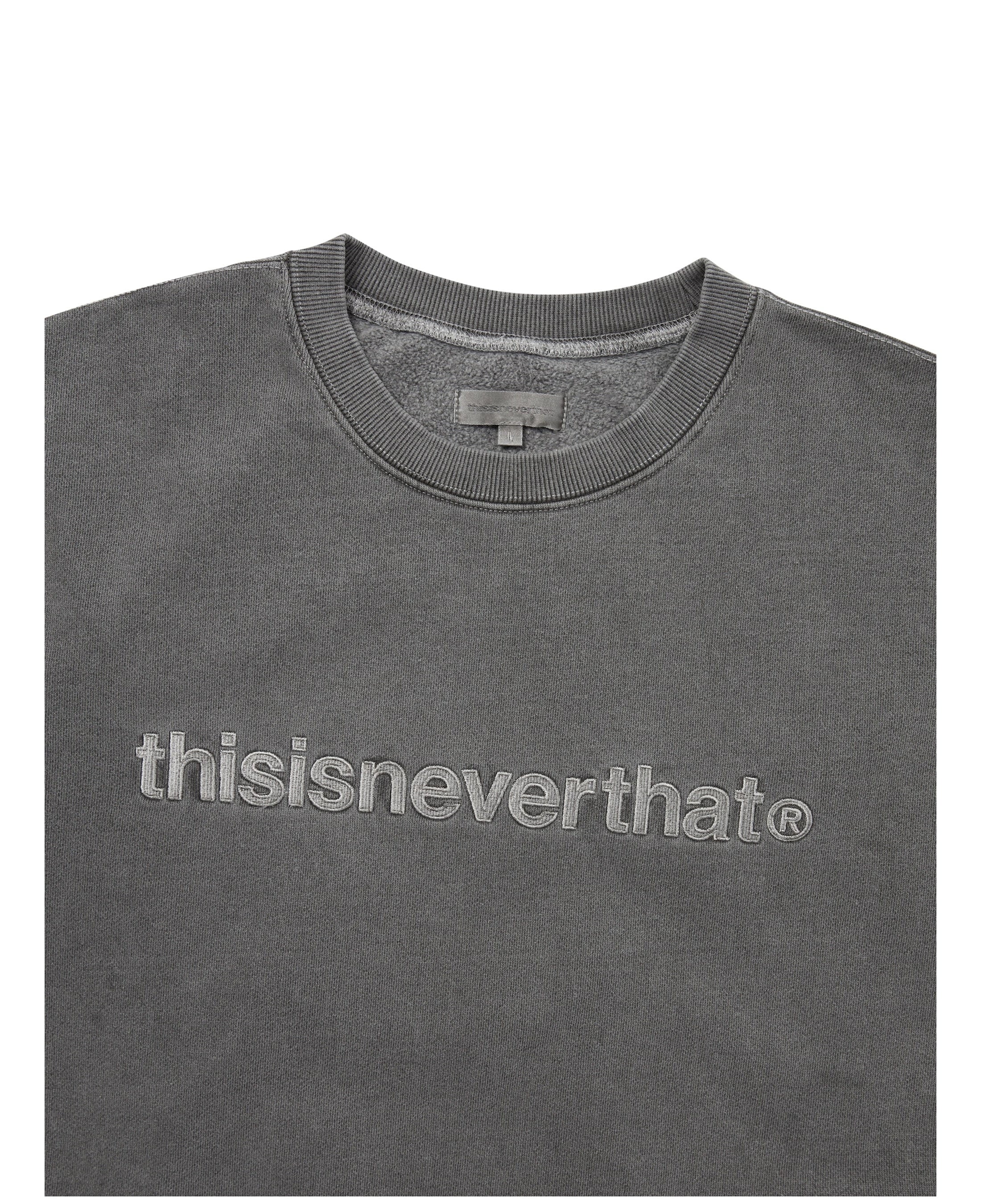 Sudadera THISISNEVERTHAT T-Logo Crewneck Charcoal — detalle