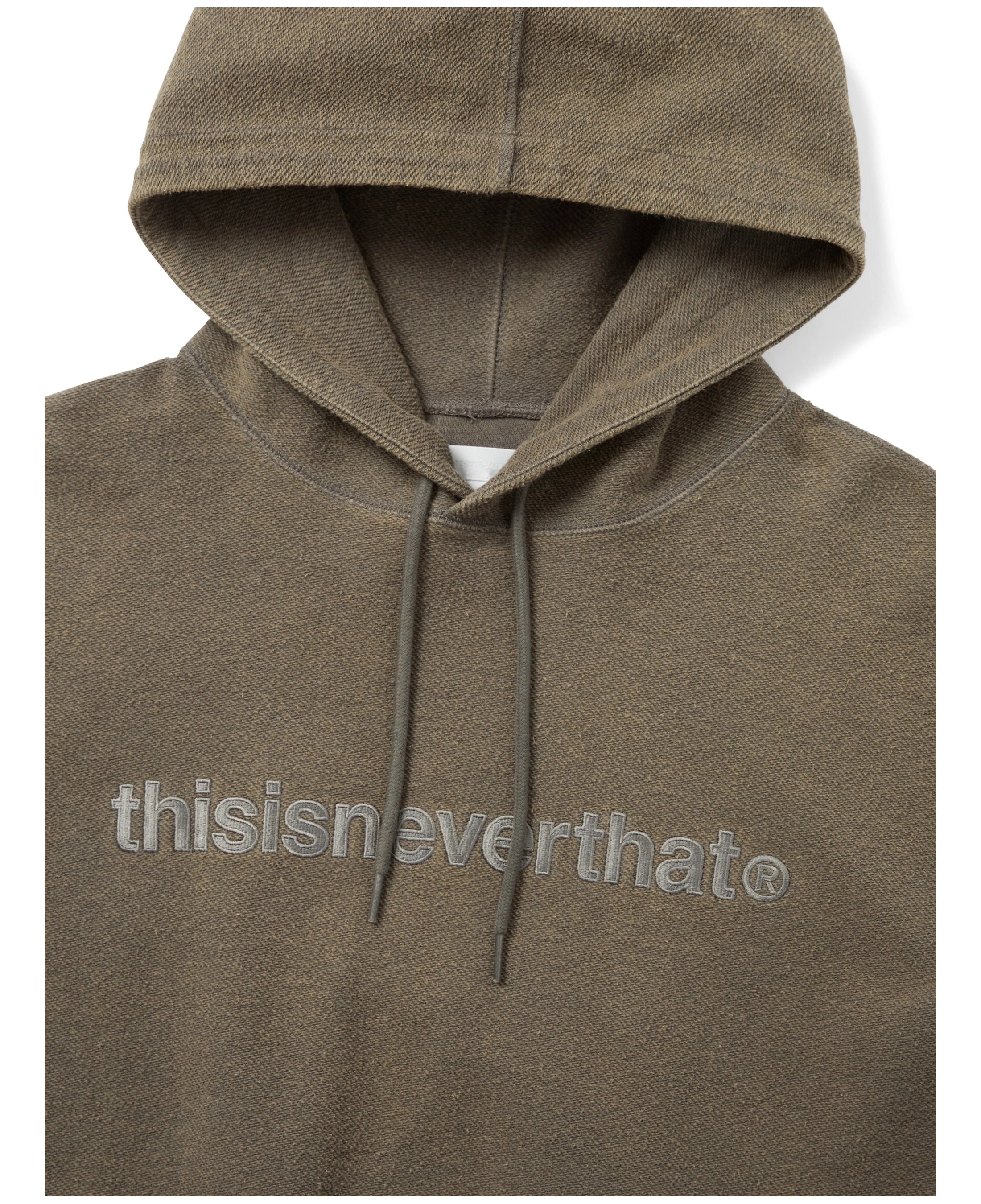 Sudadera con capucha THISISNEVERTHAT T-Logo Hoodie Dark Mocha — detalle