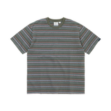 Camiseta THISISNEVERTHAT x GRAMICCI Faded Striped Tee Sage — vista frontal