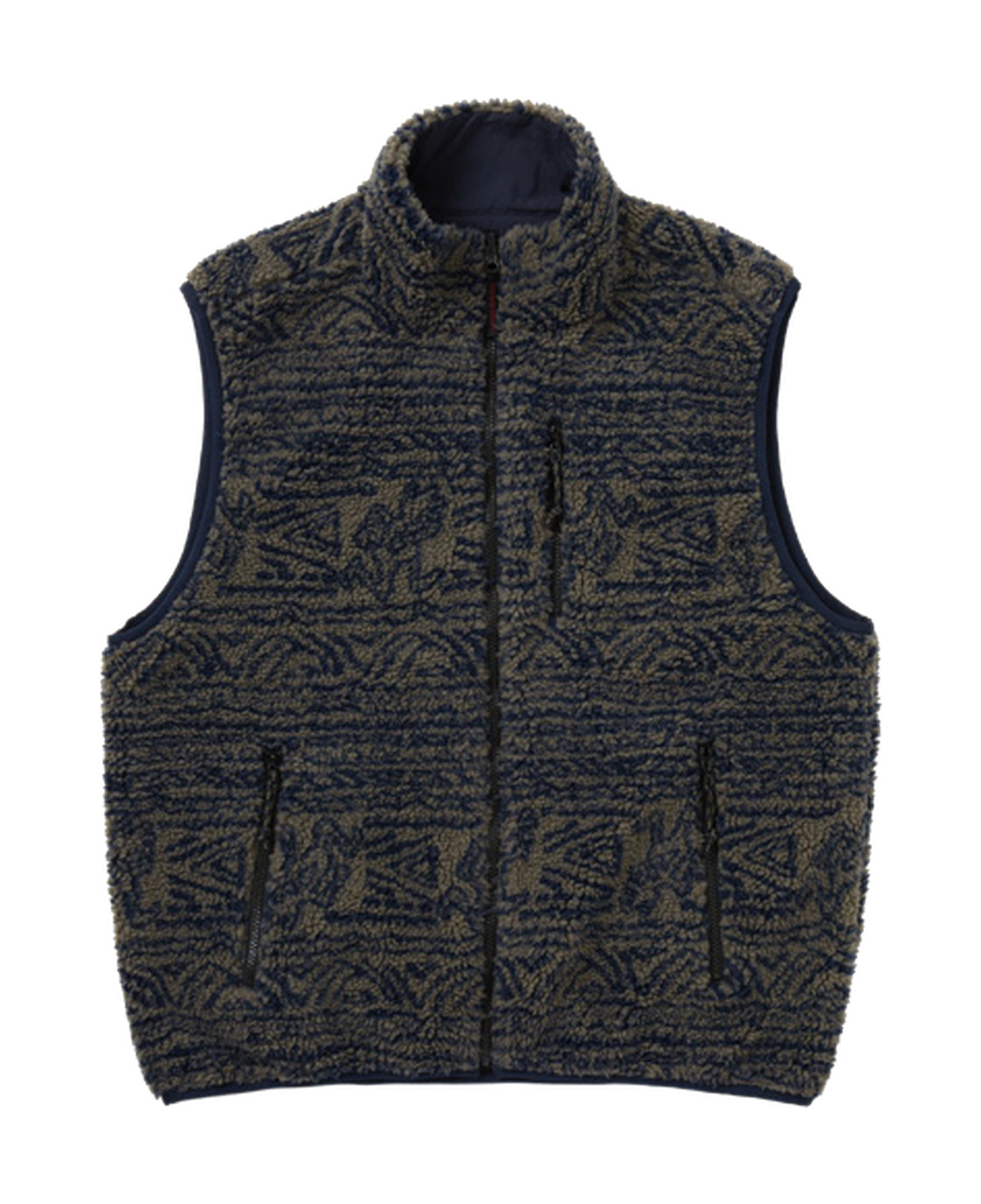 Chaleco reversible THISISNEVERTHAT x GRAMICCI Reversible Fleece Vest Dark Navy — vista frontal
