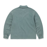 Sudadera polo THISISNEVERTHAT Waffle Full Zip Polo Sweatshirt Teal — vista trasera
