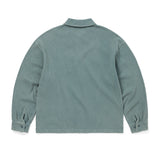 Sudadera polo THISISNEVERTHAT Waffle Full Zip Polo Sweatshirt Teal — vista trasera