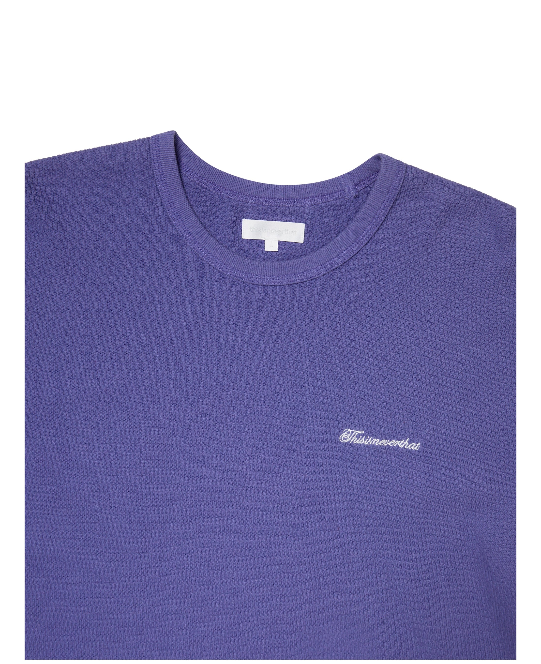 Camiseta THISISNEVERTHAT Waffle Tee Purple — detalle