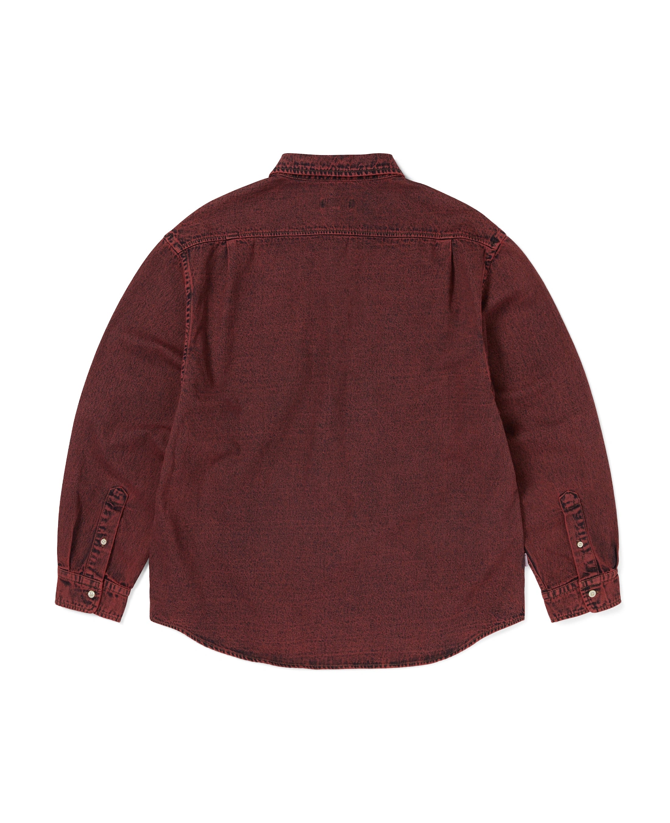 Camisa THISISNEVERTHAT Washed Denim Shirt Red — vista trasera