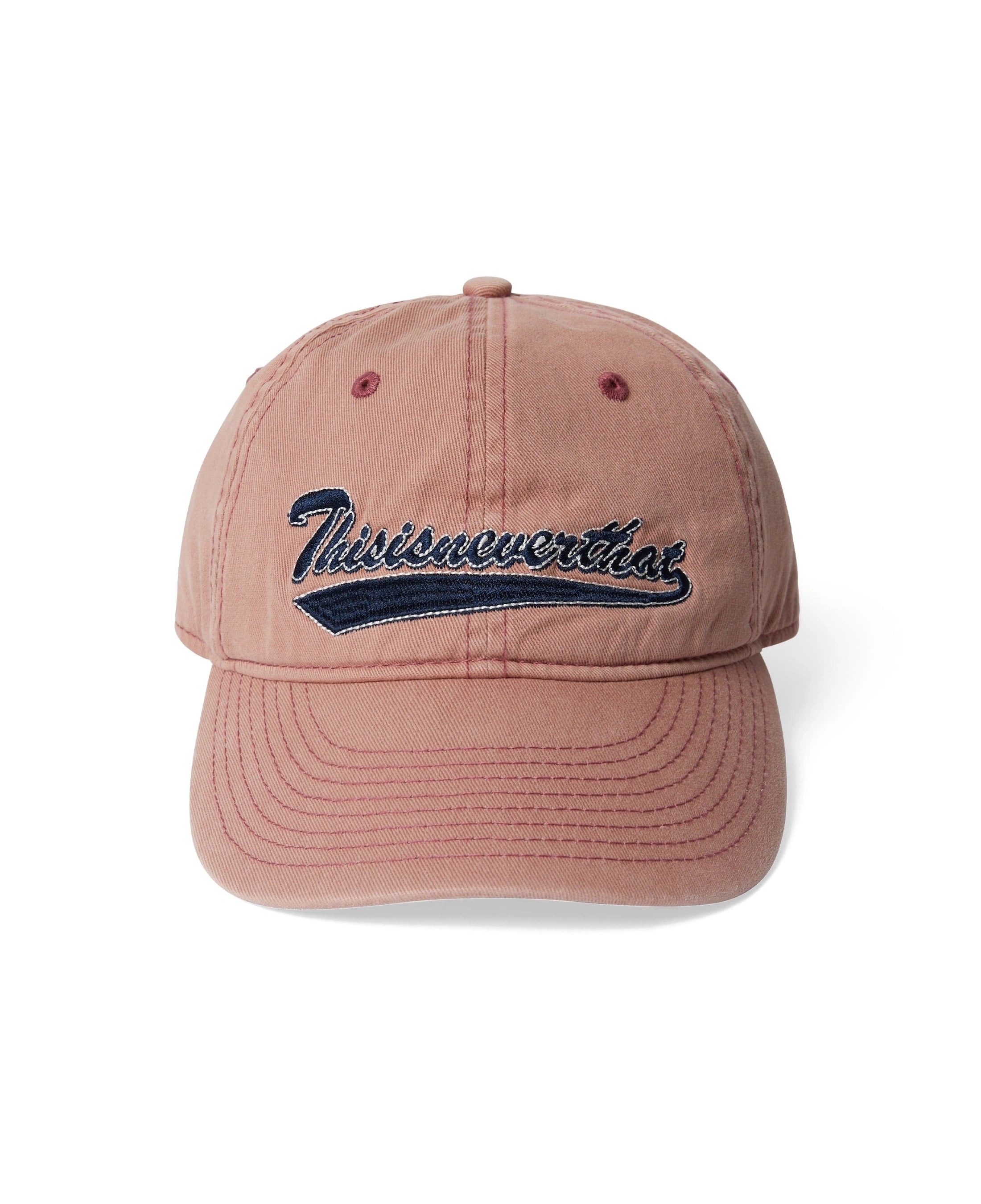 Gorra THISISNEVERTHAT Washed Script Logo Cap Dusty Pink — detalle