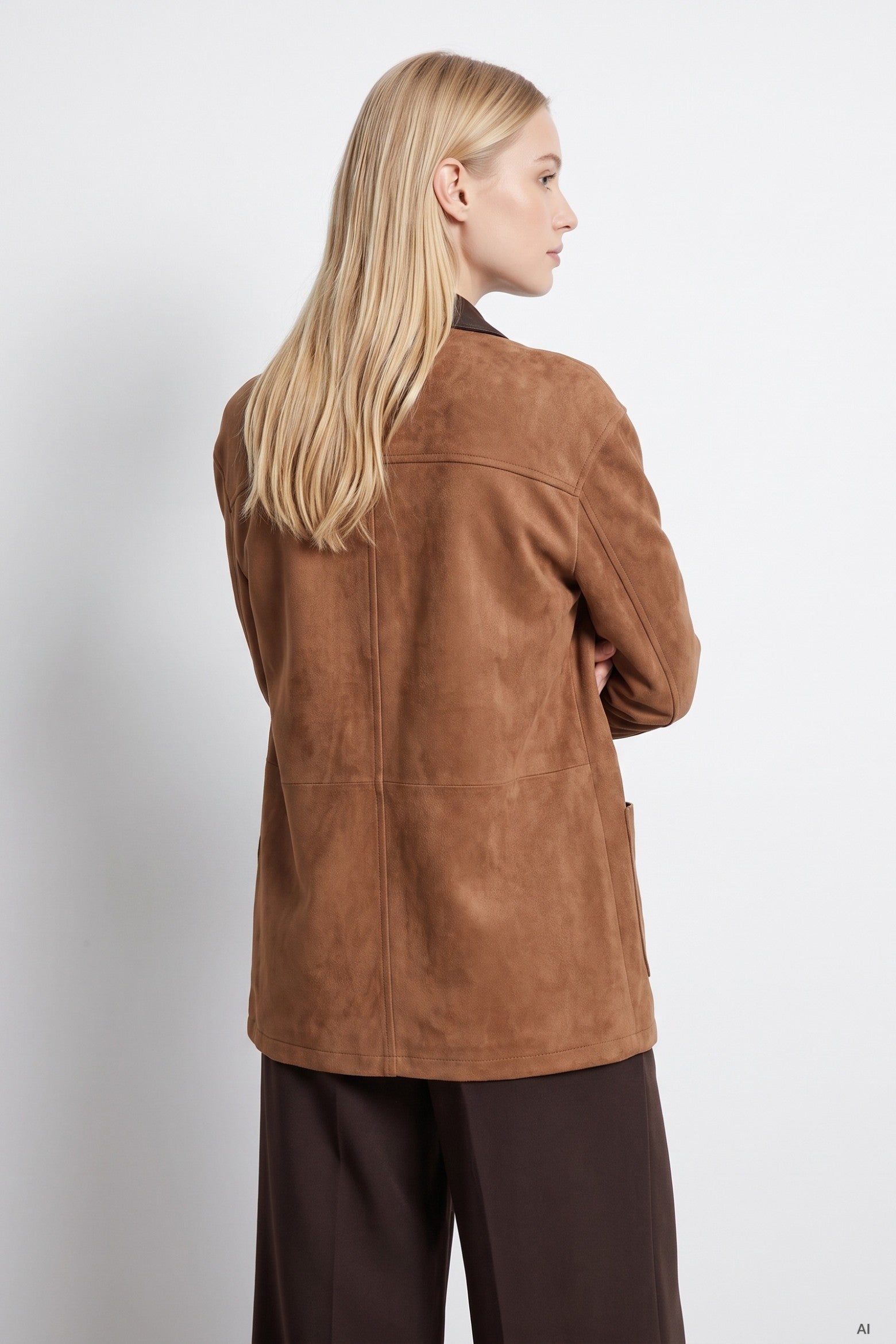 Chaqueta TIFFOSI Saori Beige, vista posterior sobre modelo