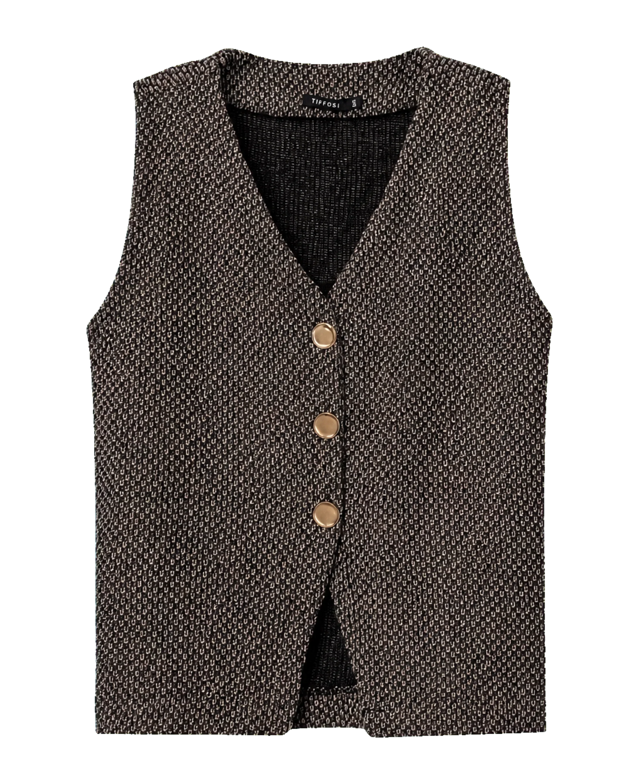 Chaleco de punto Tiffosi Kendal 1C Black frontal