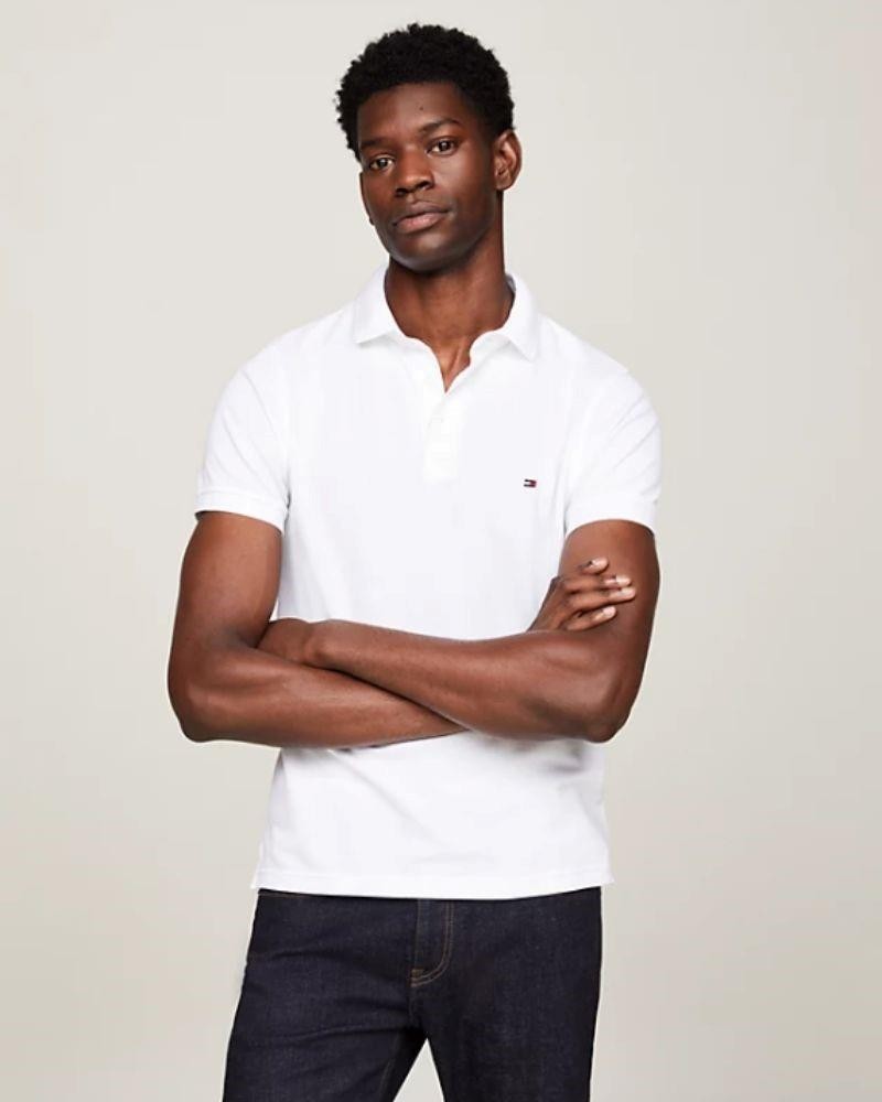 Polo Tommy Jeans Slim Placket White