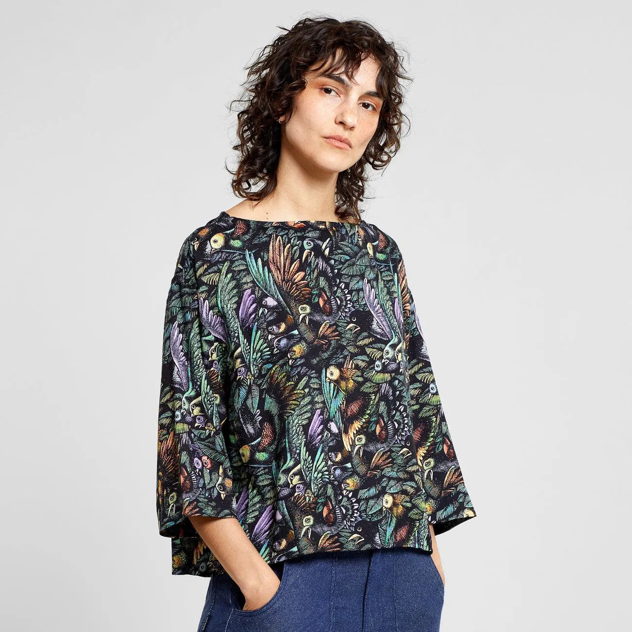 Top Dedicated Vellinge The Birds Black - ECRU