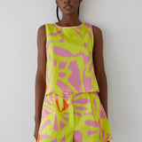 Top Dr Bloom Ana Flores Amarillo - ECRU