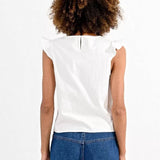 Top Molly Bracken Manga Corta y Lazada - ECRU