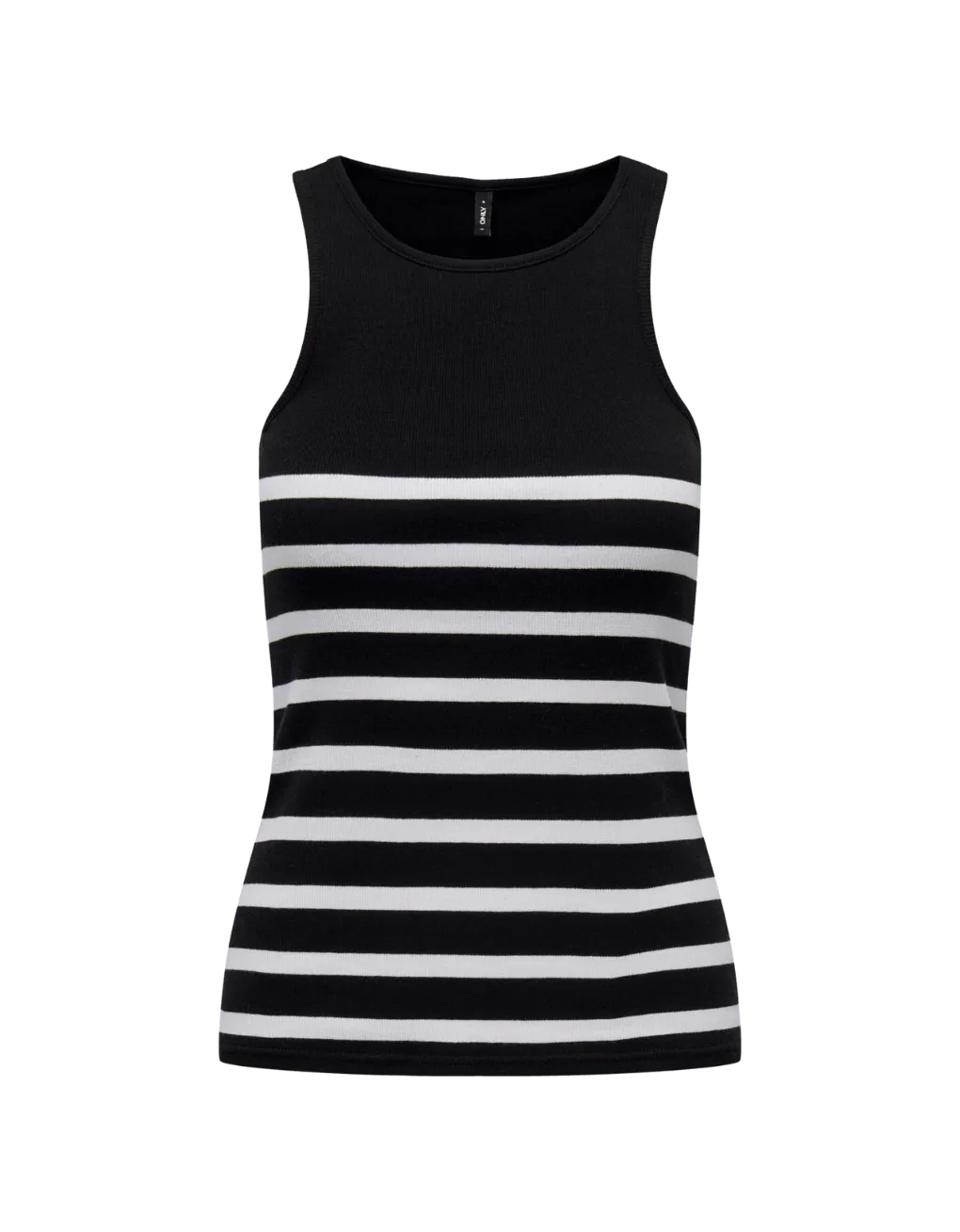 Top Only Kenya Rib Strip Black - ECRU