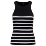 Top Only Kenya Rib Strip Black - ECRU