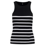 Top Only Kenya Rib Strip Black - ECRU