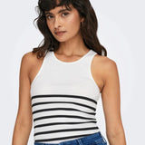 Top Only Kenya Rib Strip Bright white - ECRU